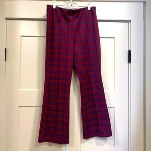 Maeve plaid kick flare pants size small